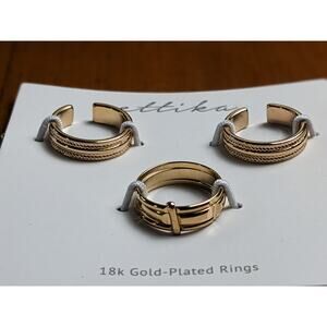 Ettika NWT Rings Set of 3 Size 6‎ 18k Gold Plated